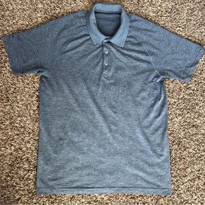 Lululemon athletica Mens Medium Metal Vent Tech Heather Blue Performance Polo